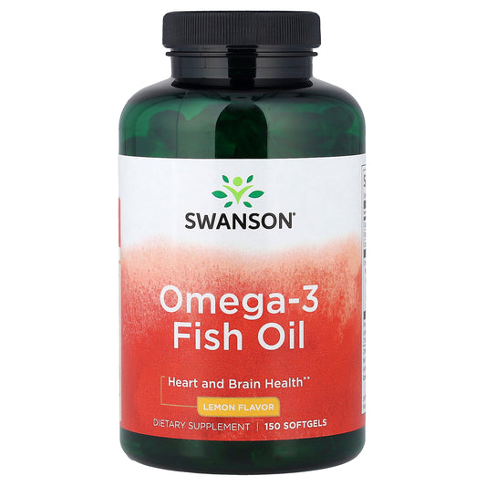 Swanson, Omega-3 Fish Oil, Lemon, 150 Softgels
