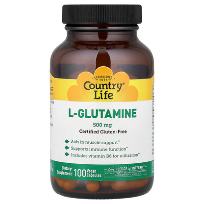 Country Life, L-Glutamine , 100 Vegan Caps