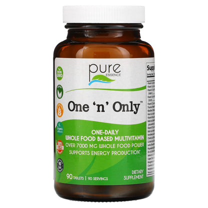 Pure Essence, One 'n' Only, Whole Food Based Multivitamin, 90 Tablets