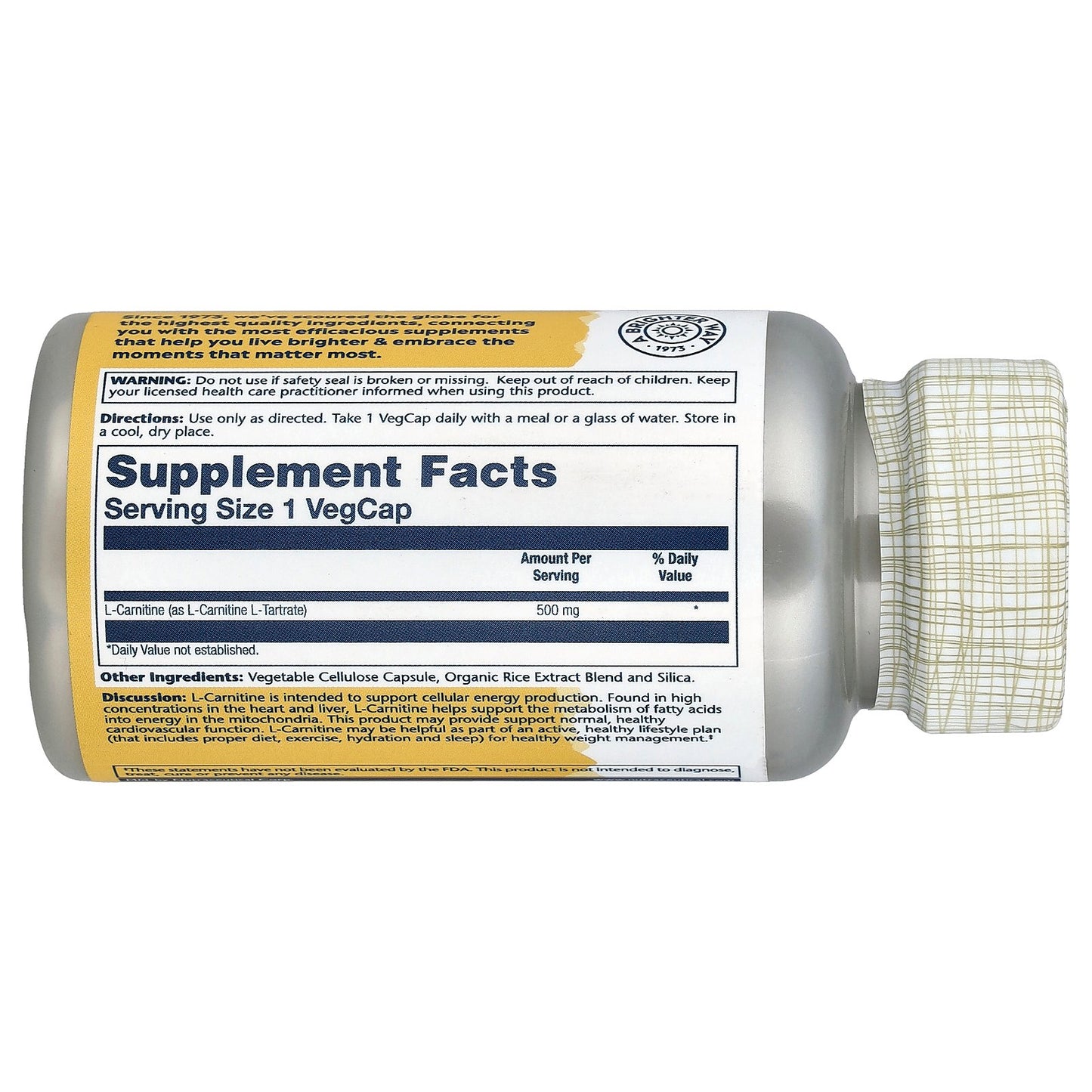 Solaray, L-Carnitine, 500 mg, 60 Vegcaps