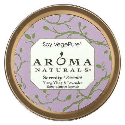 Aroma Naturals, Soy VegePure, Travel Candle, Serenity, Ylang Ylang & Lavender, 2.8 oz (79.38 g)