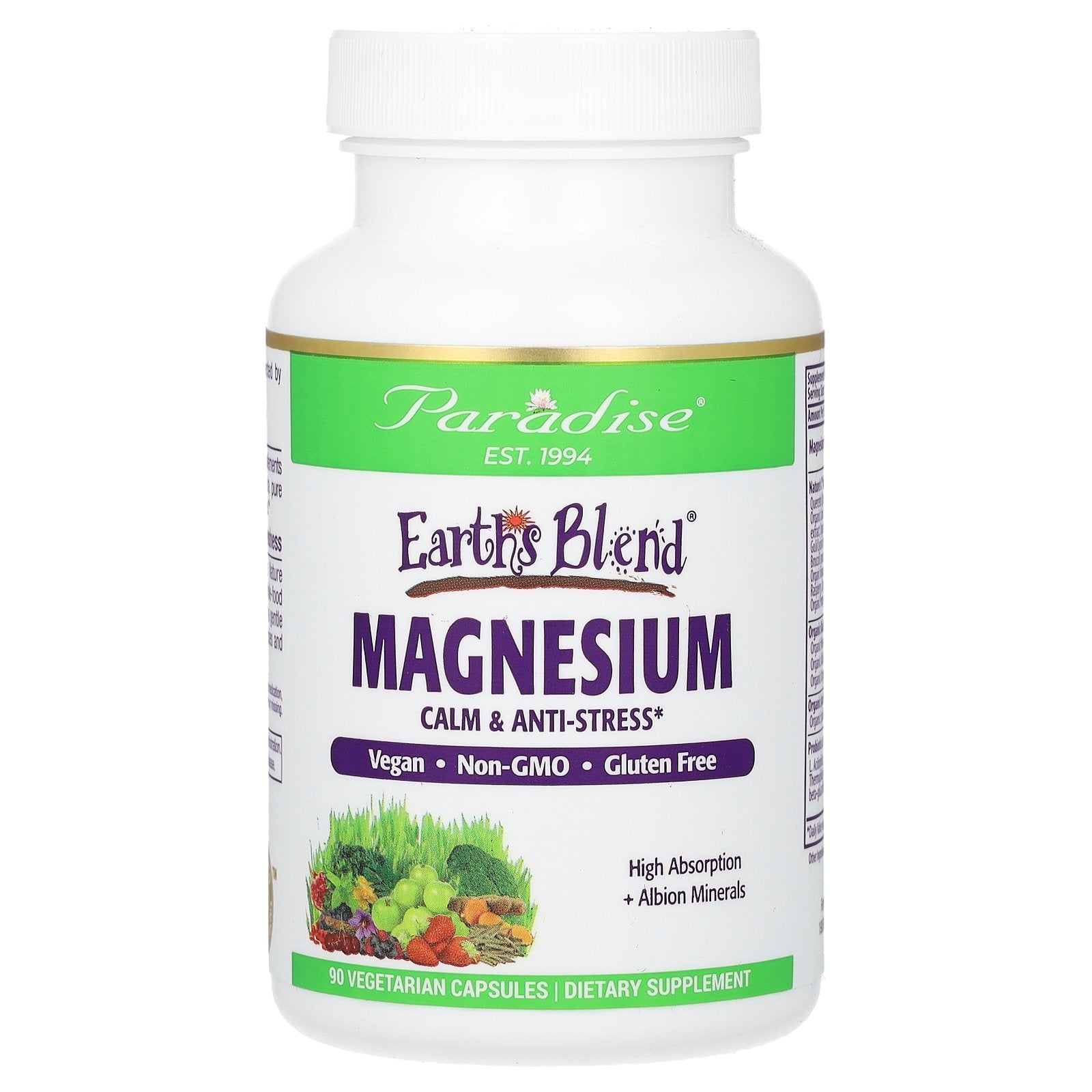 Paradise Herbs, Earth's Blend, Magnesium, 90 Vegetarian Capsules