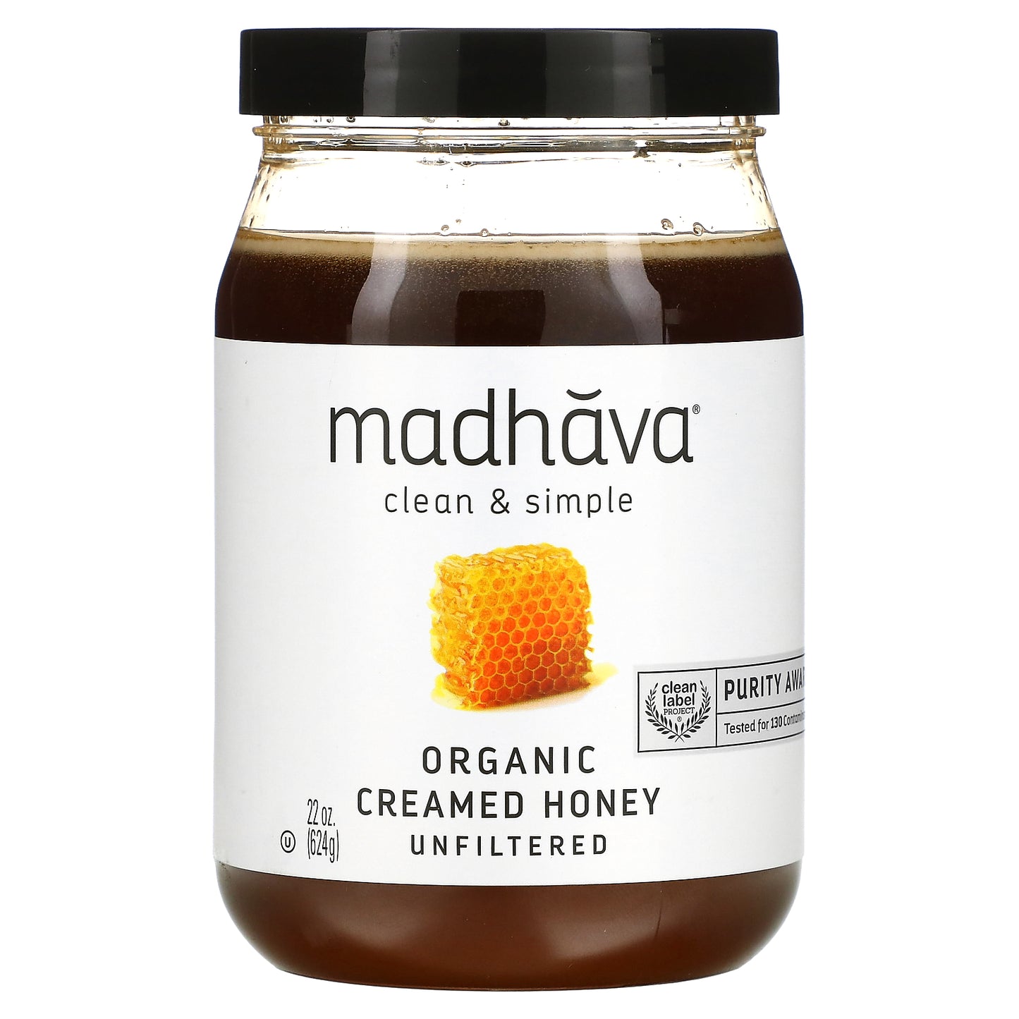 Madhava, Clean & Simple, Organic Creamed Honey, Unfiltered, 22 oz (624 g)