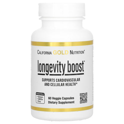 California Gold Nutrition, Longevity Boost, 60 Veggie Capsules