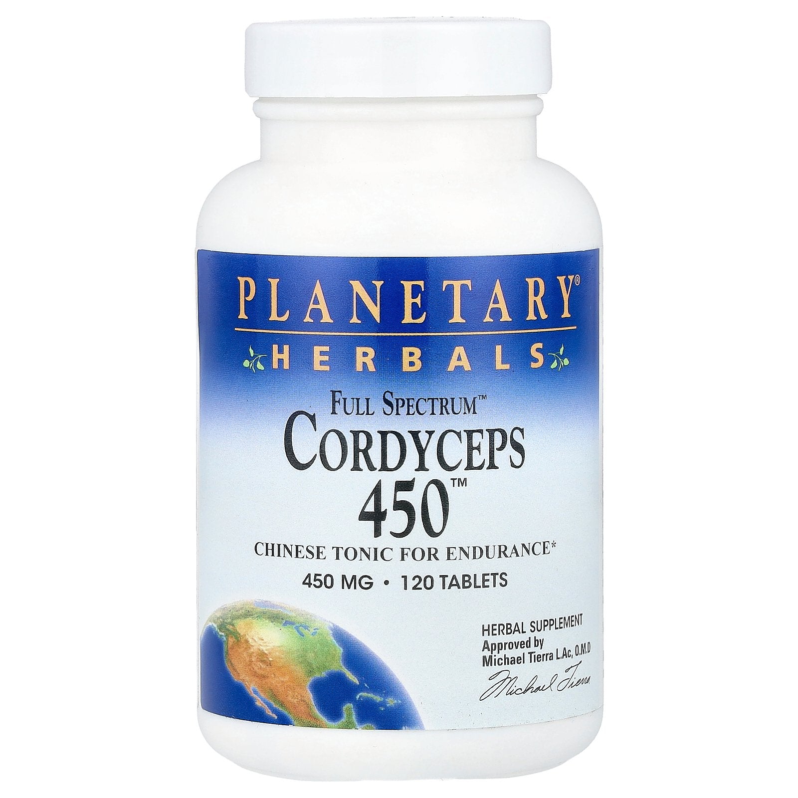 Planetary Herbals, Full Spectrum™ Cordyceps 450™, 120 Tablets