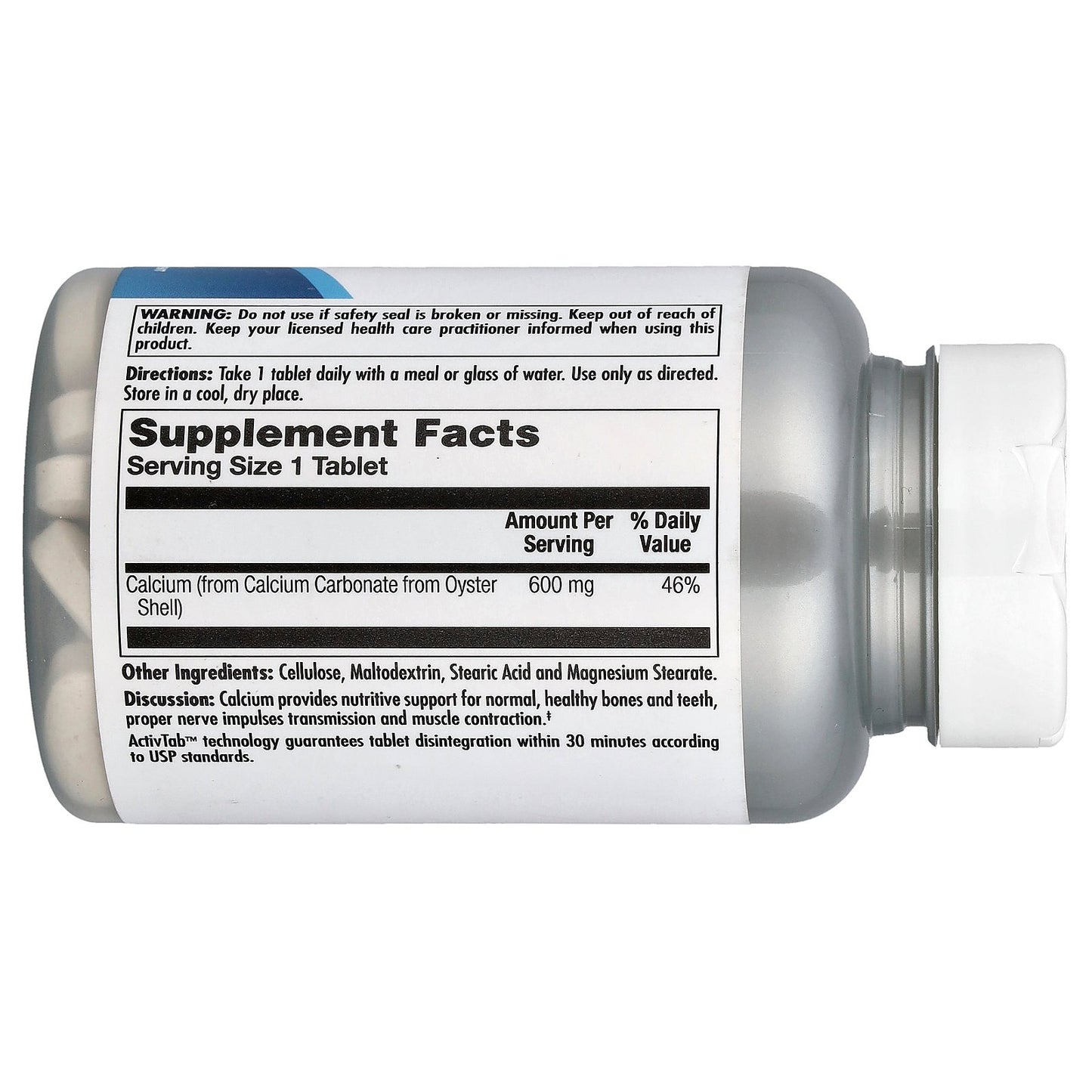 KAL, Calcium Oyster Shell, 600 mg, 100 Tablets