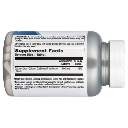 KAL, Calcium Oyster Shell, 600 mg, 100 Tablets