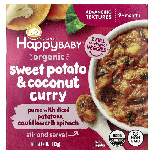 Happy Family Organics, Happy Baby®, 9+ Months, Organic Sweet Potato & Coconut Curry, 4 oz (113 g)