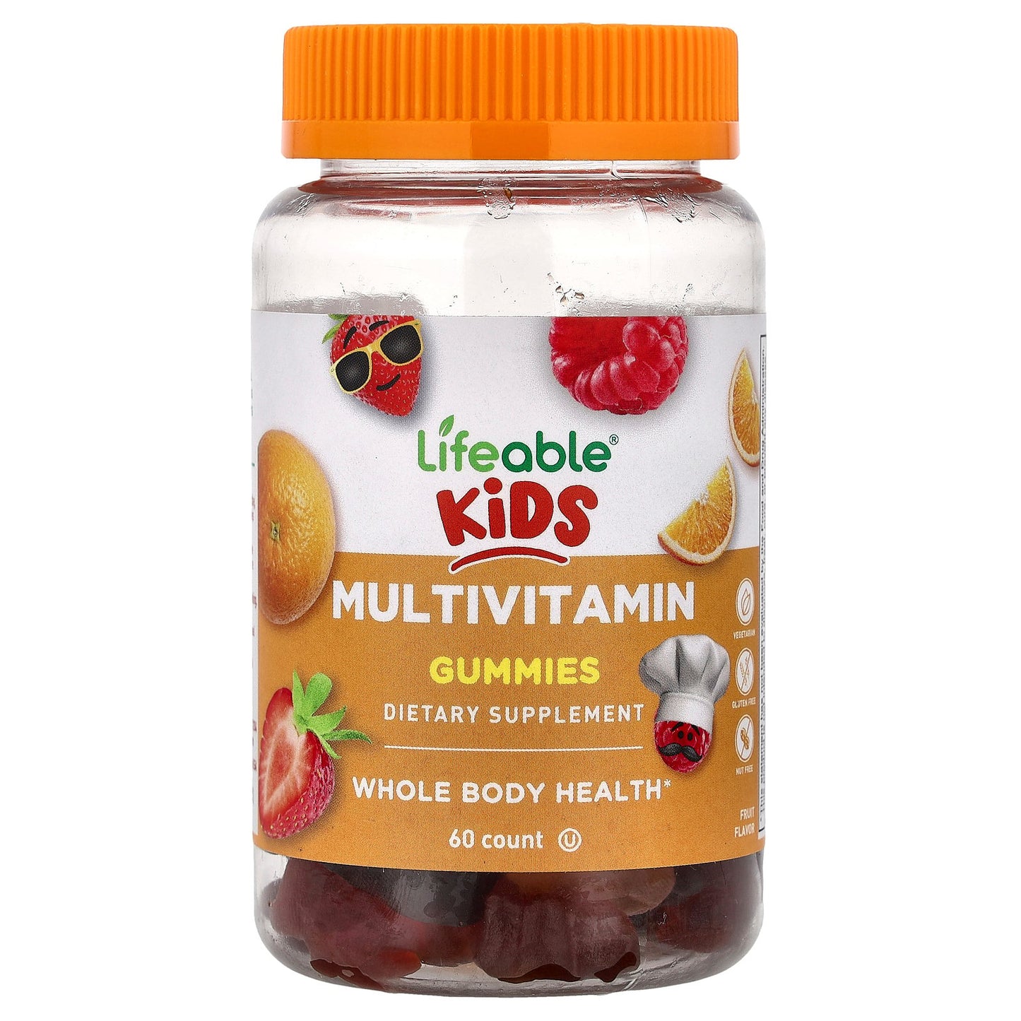 Lifeable, Kids Multivitamin Gummies, Natural Fruit, 60 Gummies