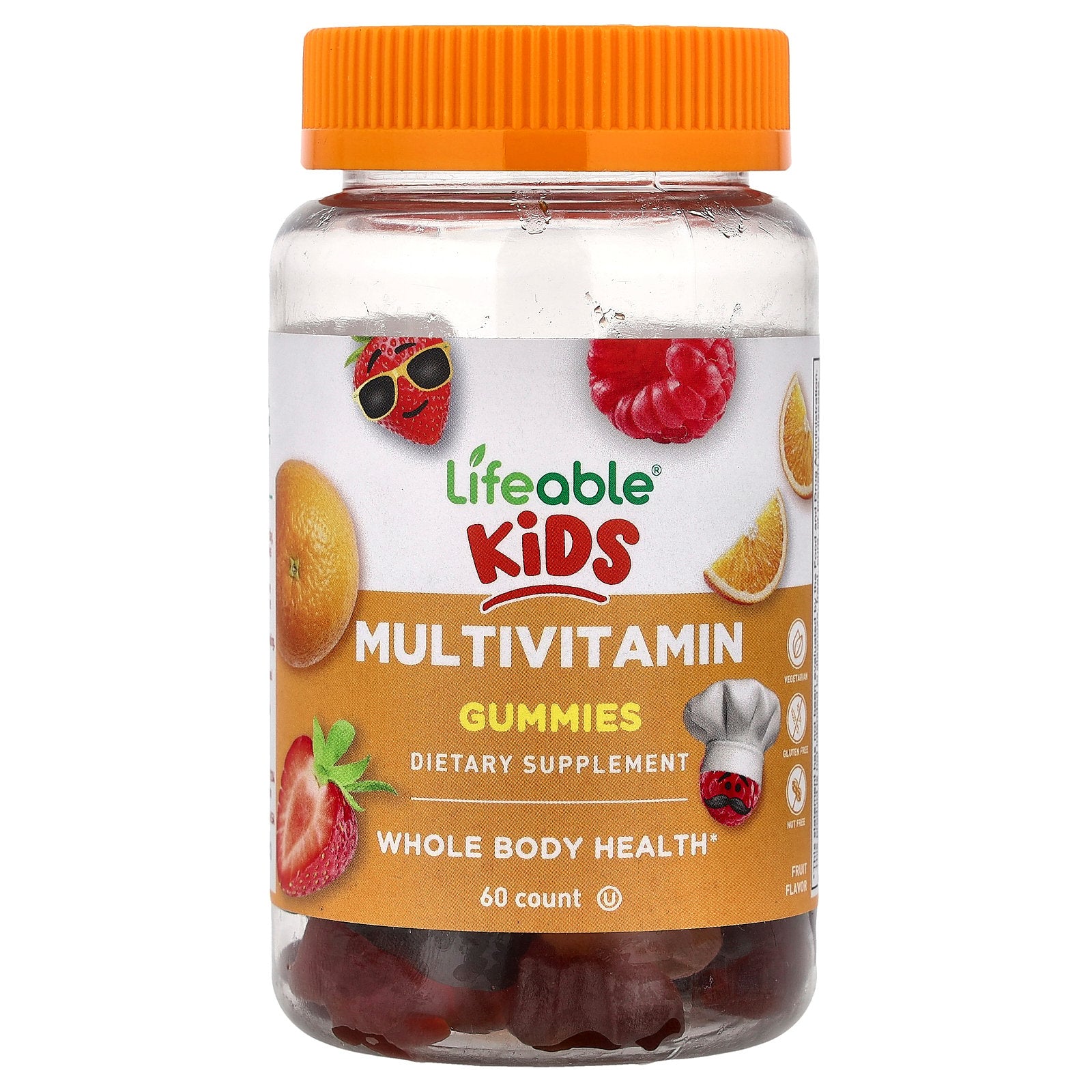 Lifeable, Kids Multivitamin Gummies, Natural Fruit, 60 Gummies