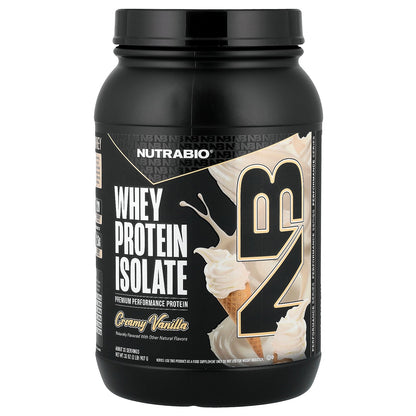 NutraBio, Whey Protein Isolate, Creamy Vanilla, 2 lb (907 g)