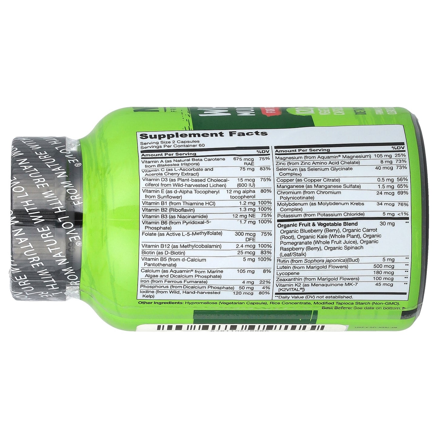 NATURELO, Whole Food Multivitamin, For Teens, 120 Vegetarian Capsules