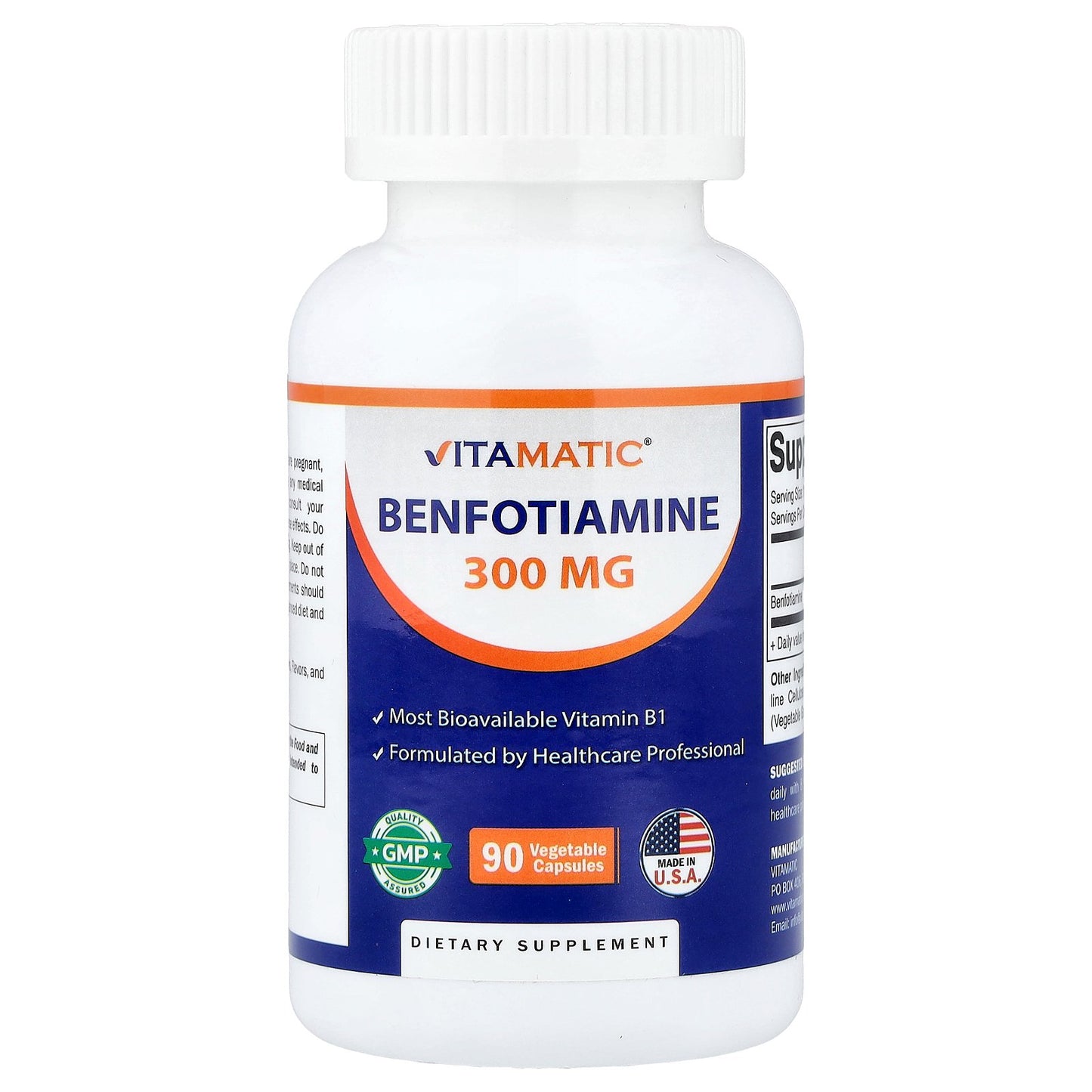 Vitamatic, Benfotiamine, 300 mg, 90 Vegetable Capsules