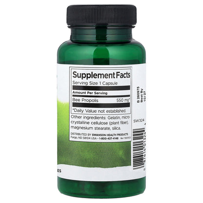 Swanson, Bee Propolis, 550 mg, 60 Capsules
