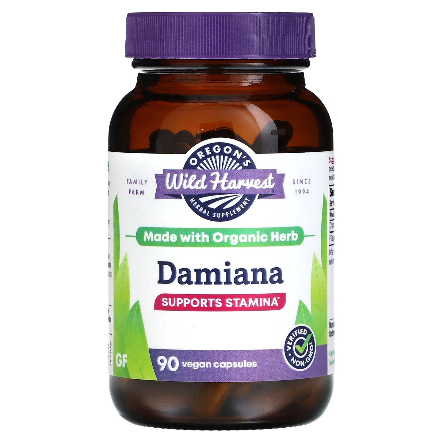 Oregon's Wild Harvest, Damiana, 90 Vegan Capsules