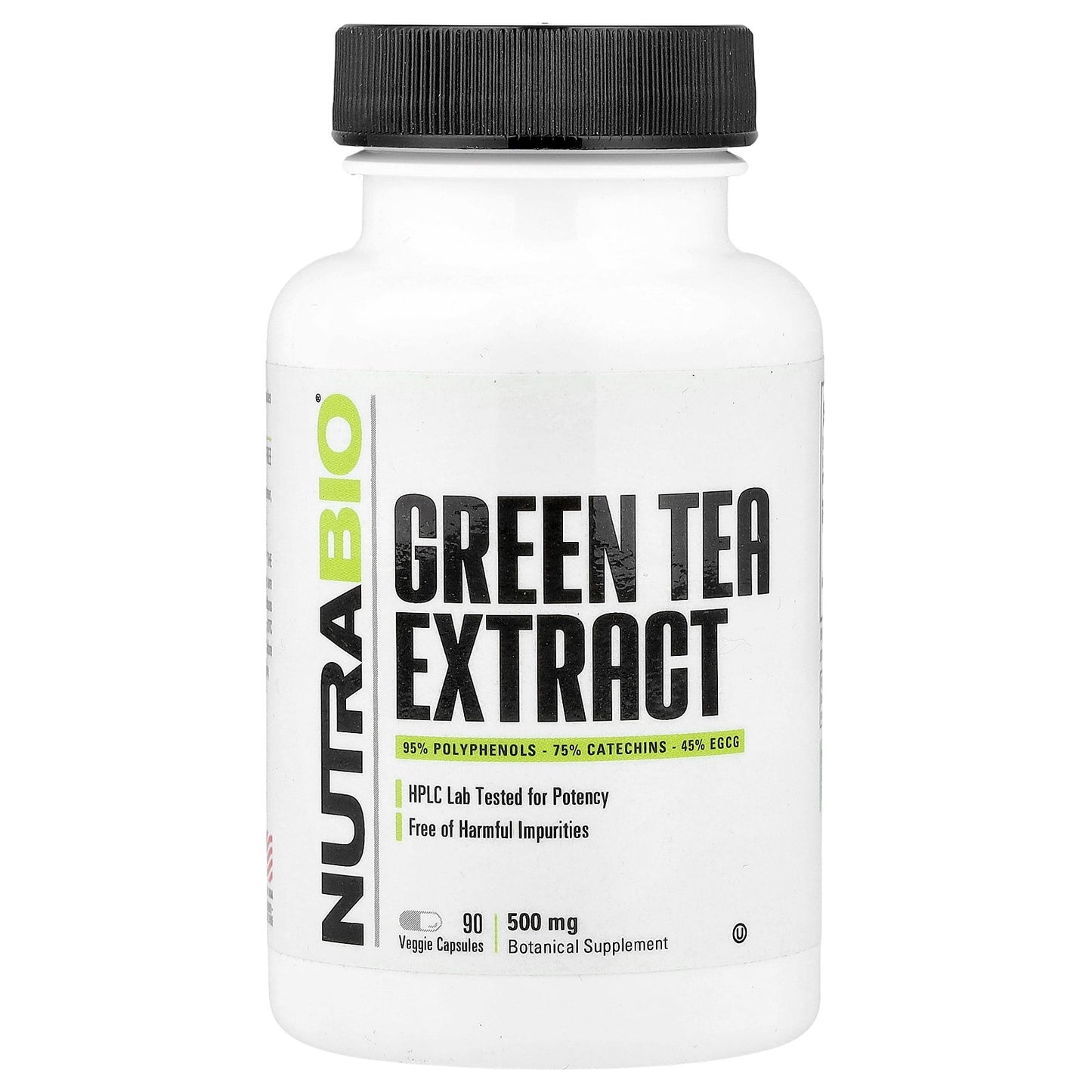 NutraBio, Green Tea Extract, 500 mg, 90 Veggie Capsules