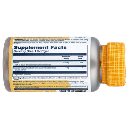 Solaray, Food Carotene™, 500 mcg, 100 Softgels