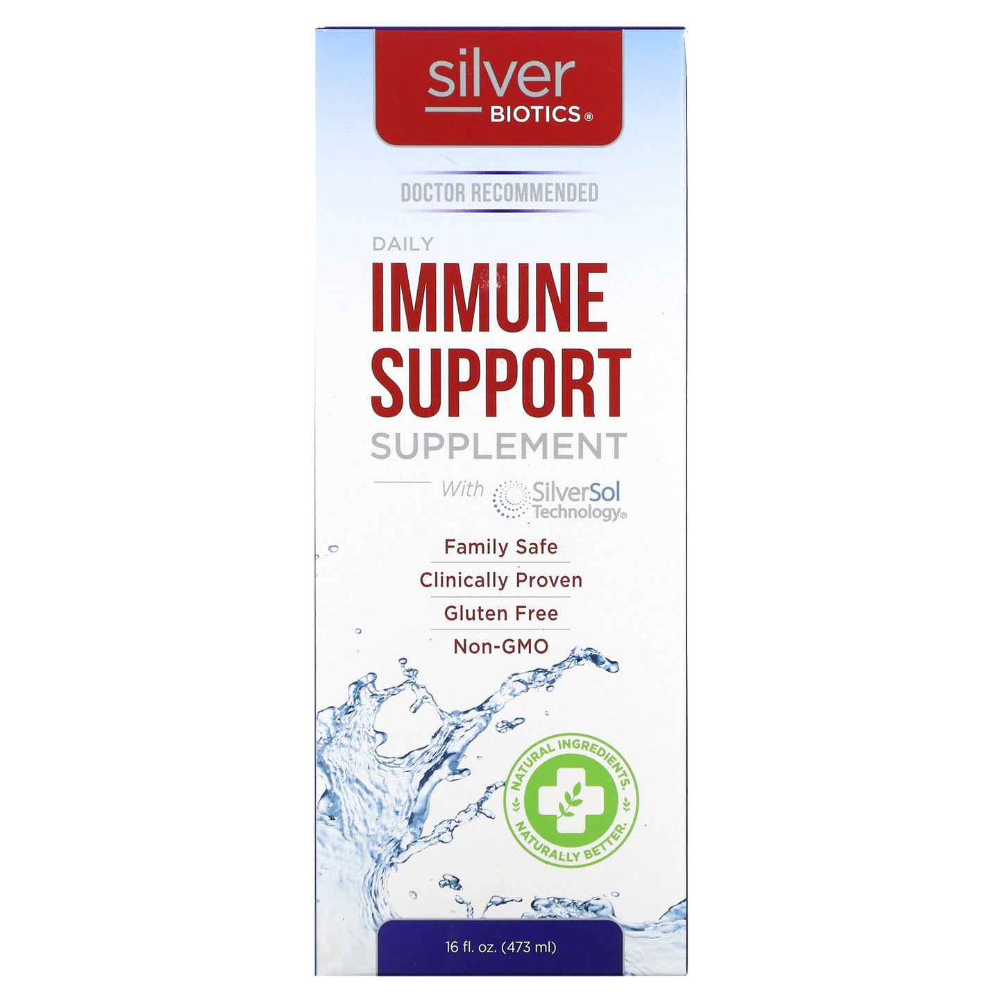 American Biotech Labs, Silver Biotics®, Daily Immune Support Supplement with SilverSol Technology®, 50 mcg, 16 fl oz (473 ml)