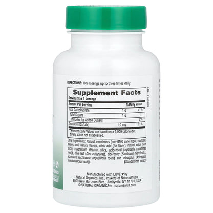 NaturesPlus, Herbal Actives, ImmunActin®, Zinc Lozenges, Wild Cherry, 60 Lozenges