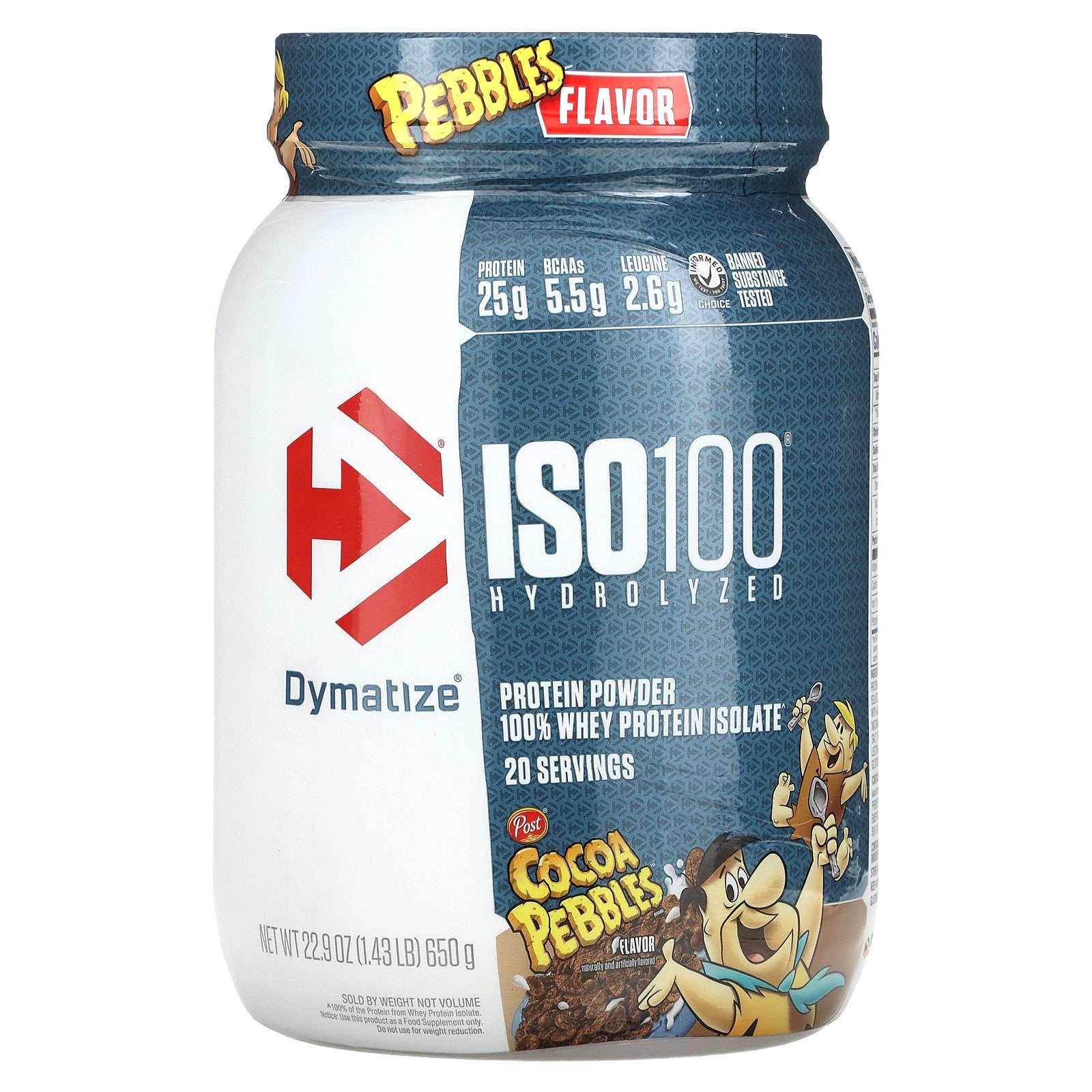 Dymatize, ISO100® Hydrolyzed, 100% Whey Protein Isolate, Cocoa Pebbles, 1.43 lb (650 g)