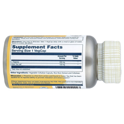 Solaray, L-Theanine With Green Tea, 45 VegCaps