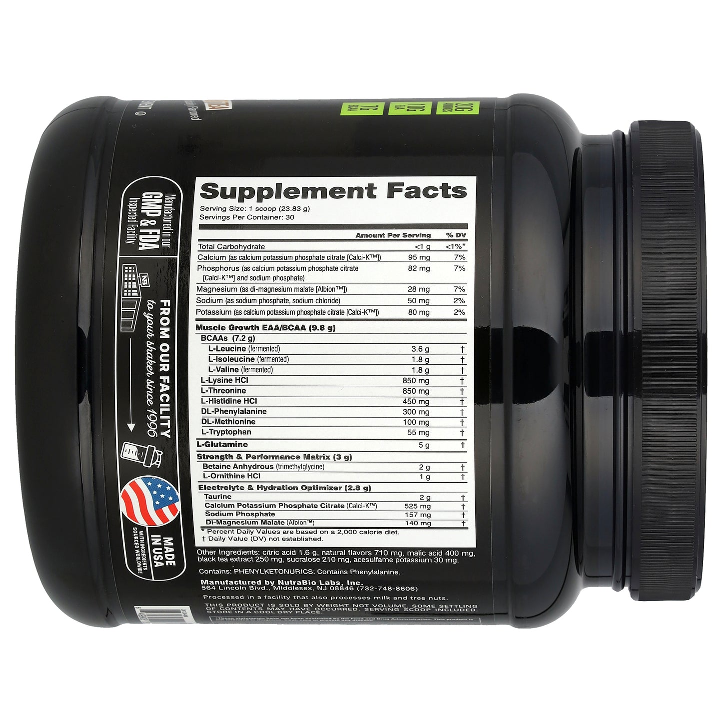 NutraBio, Intra Blast, Intra Workout Amino Fuel, Sweet Tea, 1.6 lb (715 g)