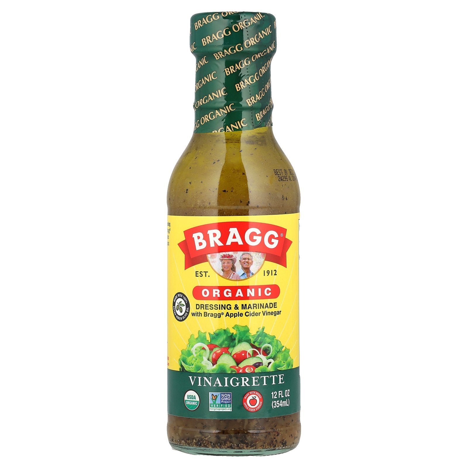 Bragg, Organic Dressing & Marinade with Bragg® Apple Cider Vinegar, Vinaigrette, 12 fl oz (354 ml)