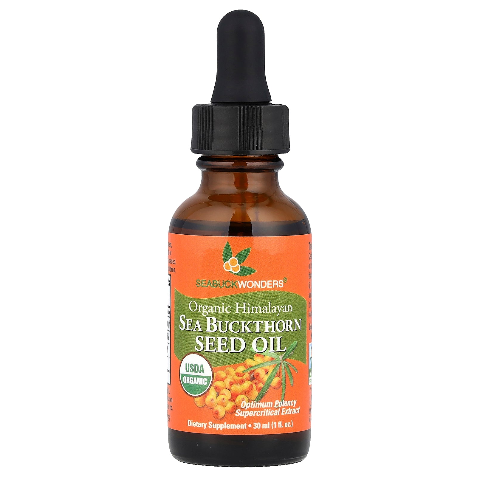 SeaBuckWonders, Organic Himalayan Sea Buckthorn Seed Oil, 1 fl oz (30 ml)