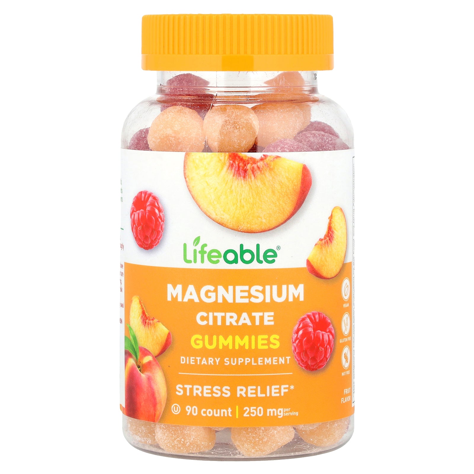 Lifeable, Magnesium Citrate Gummies, Fruit, 90 Gummies (83.3 mg per Gummy)