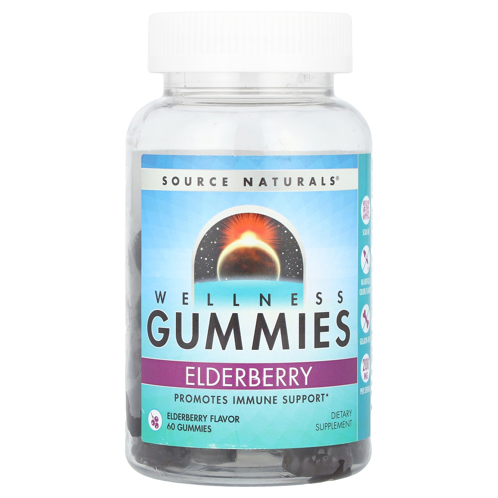 Source Naturals, Wellness Gummies, Elderberry, 60 Gummies