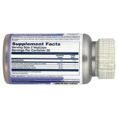 Solaray, Glucosamine Sulfate, with Turmeric & Boswellia, 60 Vegcaps