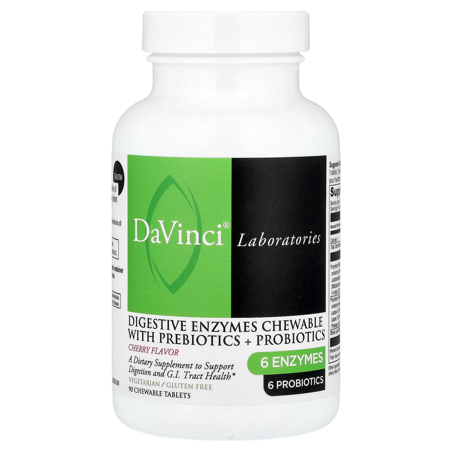 DaVinci Laboratories, Digestive Enzymes Chewable With Prebiotics + Probiotics, Cherry, 90 Chewable Tablets