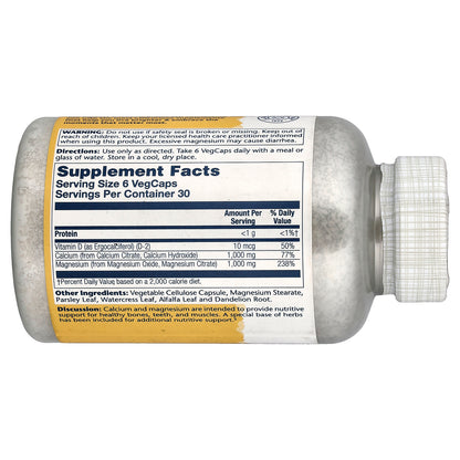 Solaray, Cal-Mag Citrate with Vitamin D-2, 1:1 Ratio, 180 Vegcaps