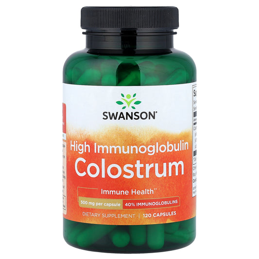 Swanson, High Immunoglobulin Colostrum, 120 Capsules (500 mg per Capsule)