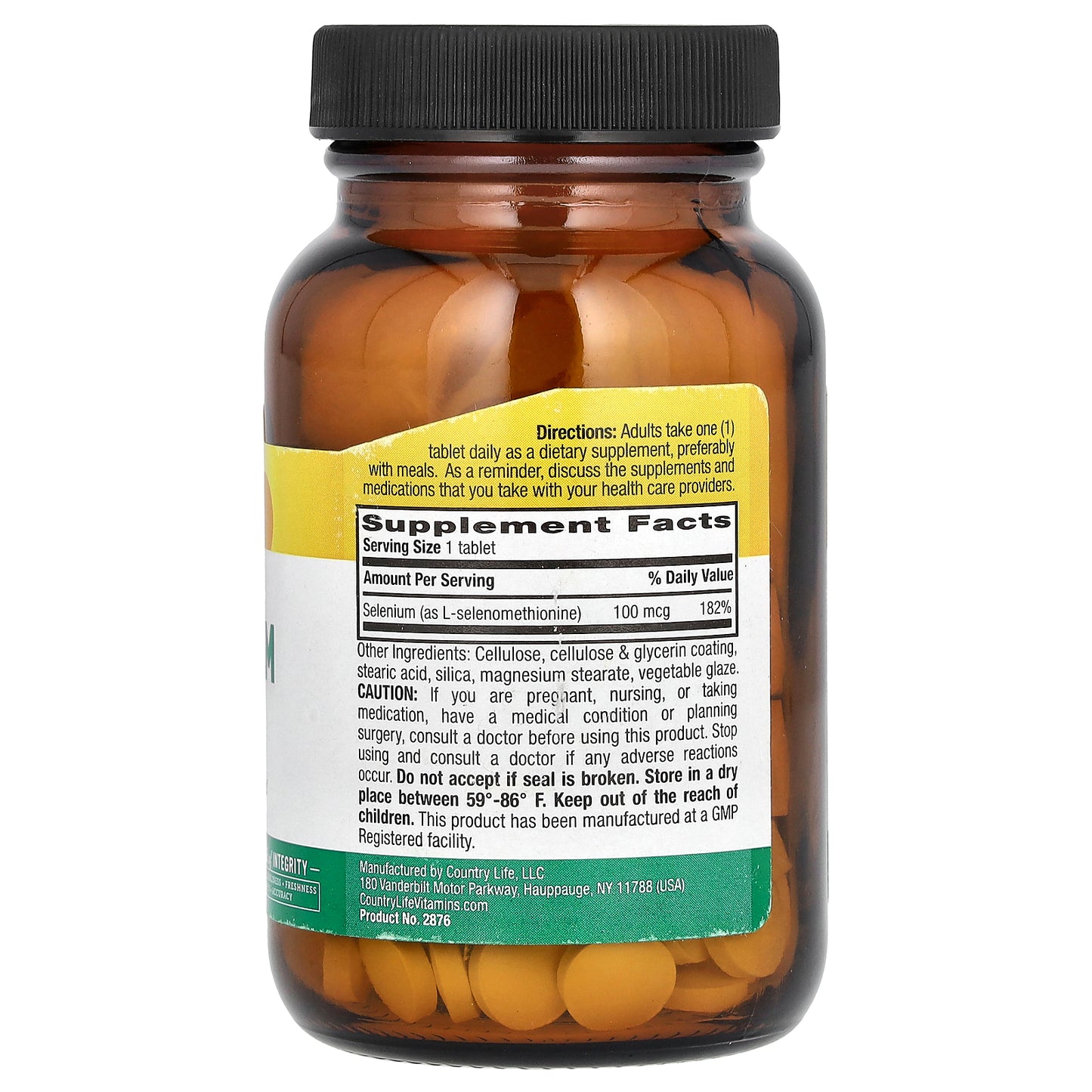 Country Life, Selenium, 100 mcg, 180 Tablets