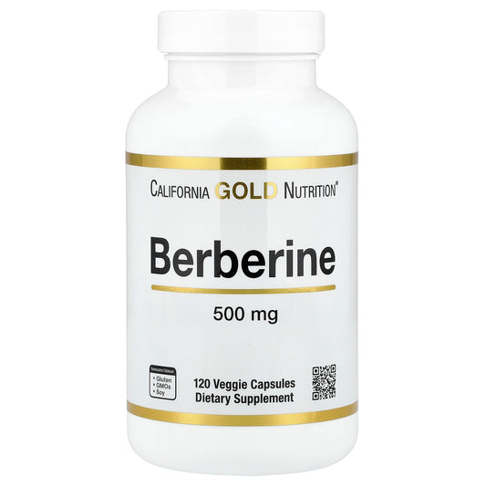 California Gold Nutrition, Berberine HCI, 500 mg, 120 Veggie Capsules