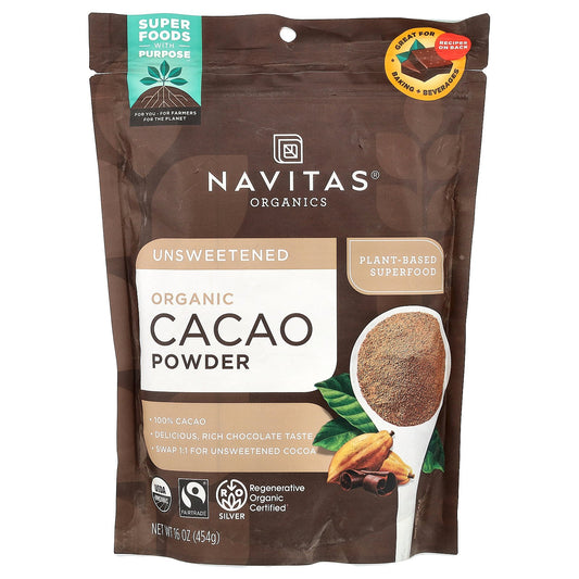 Navitas Organics, Organic Cacao Powder, Unsweetened, 16 oz (454 g)