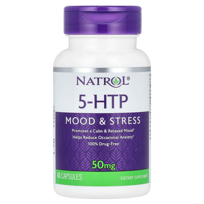 Natrol, 5-HTP, Mood & Stress, 50 mg, 45 Capsules