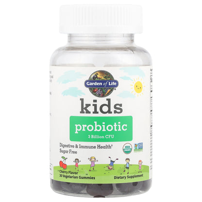 Garden of Life, Kids Probiotic Gummies, Cherry, 3 Billion CFU, 30 Vegetarian Gummies