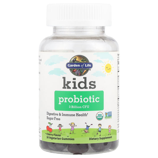 Garden of Life, Kids Probiotic Gummies, Cherry, 3 Billion CFU, 30 Vegetarian Gummies