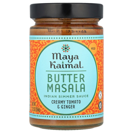 Maya Kaimal, Butter Masala, Indian Simmer Sauce, Mild, Creamy Tomato & Ginger, 12.5 oz (354 g)
