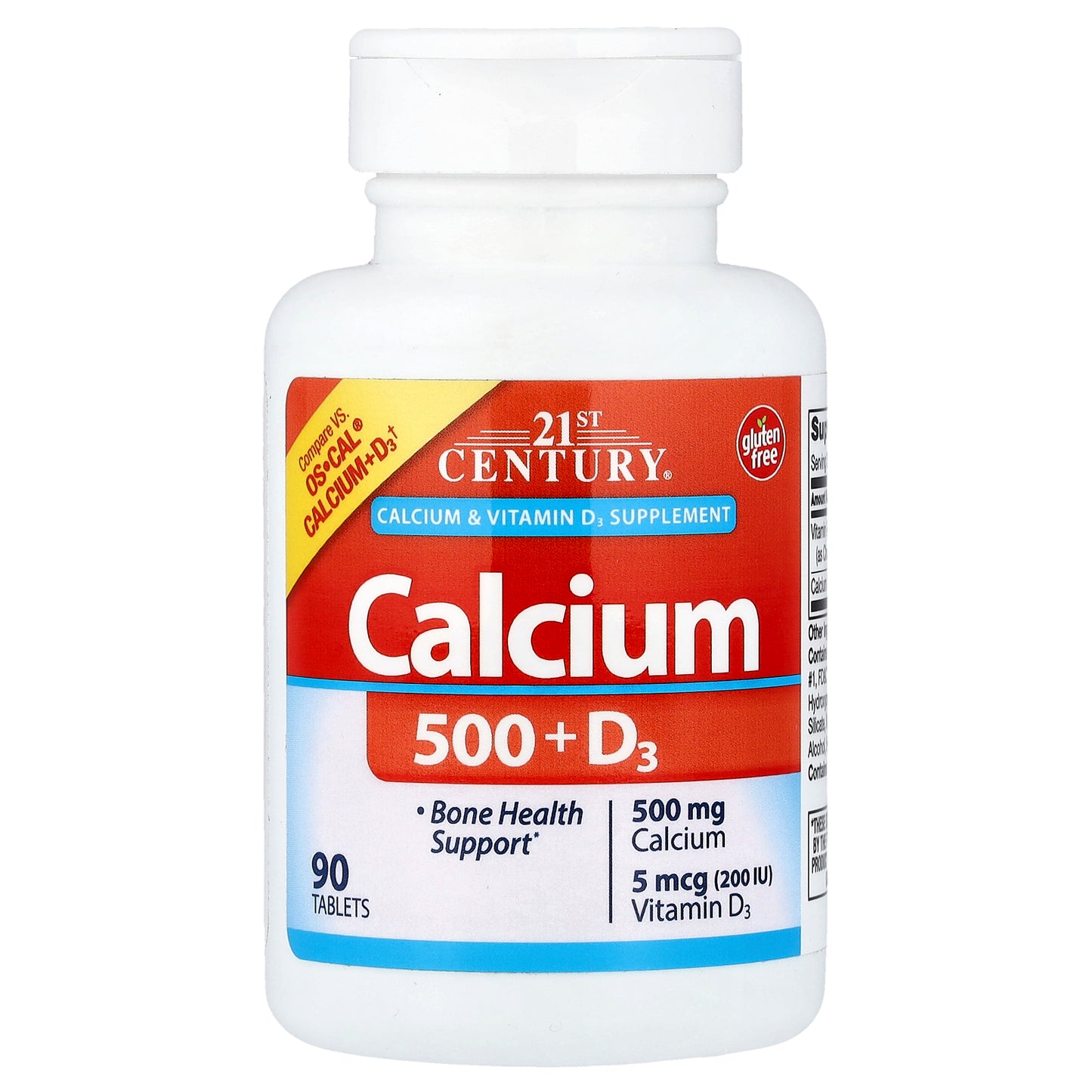 21st Century, Calcium 500 + D3, 90 Tablets