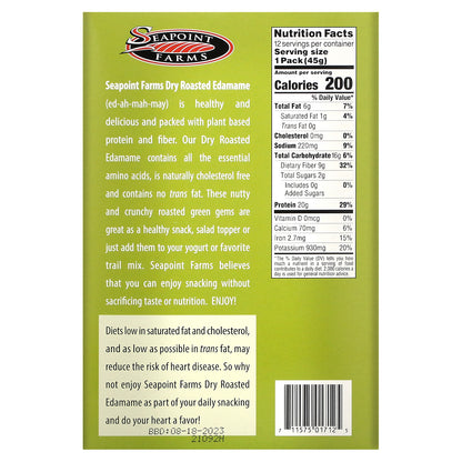 Seapoint Farms, Dry Roasted Edamame, Wasabi, 12 Packs, 1.58 oz (45 g) Each