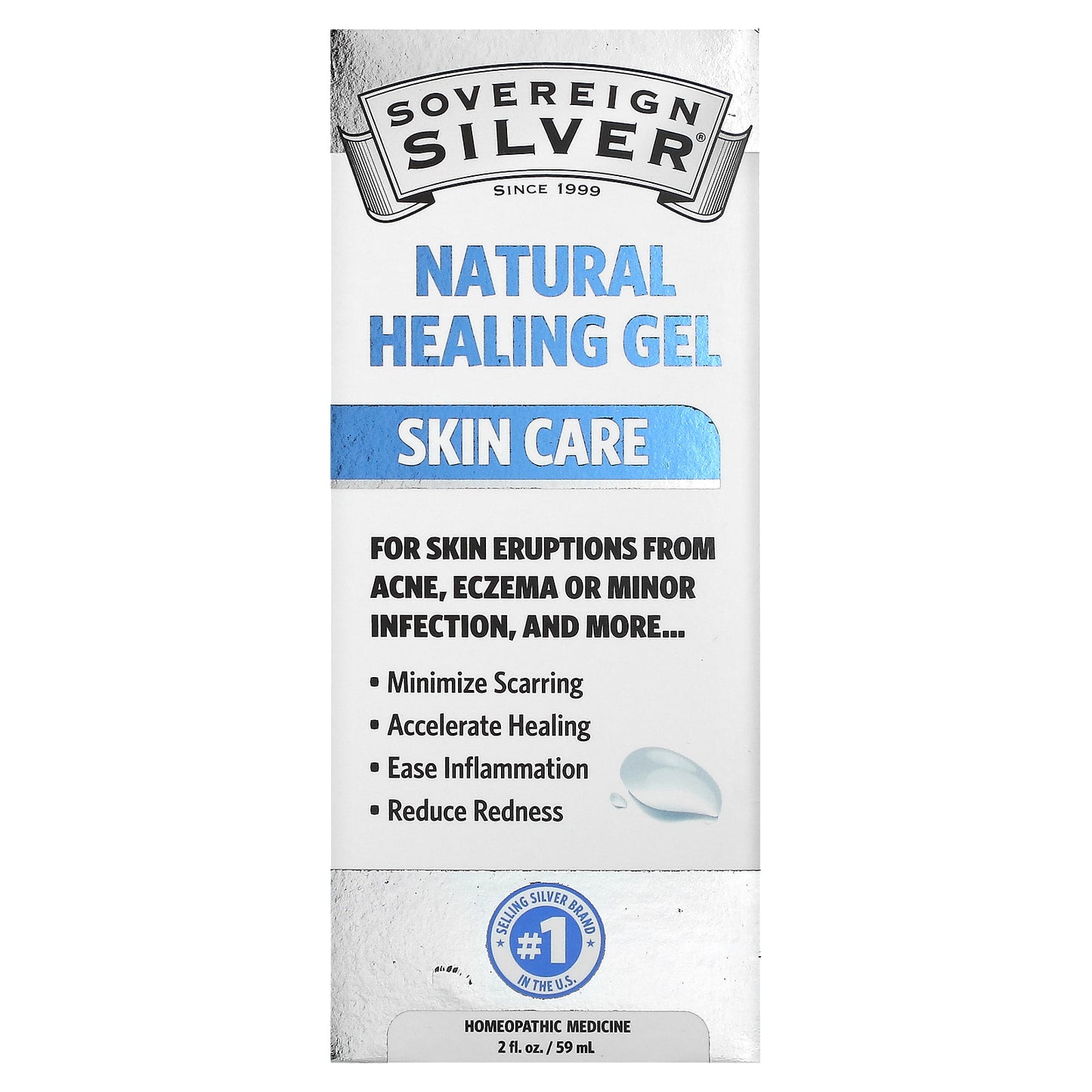 Sovereign Silver, Natural Healing Gel, Skin Care , 2 fl oz (59 ml)