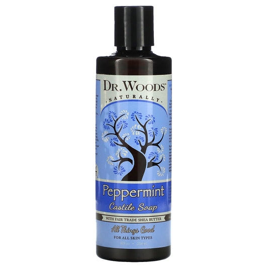 Dr. Woods, Peppermint Castile Soap with Fair Trade Shea Butter, 8 fl oz (236 ml)