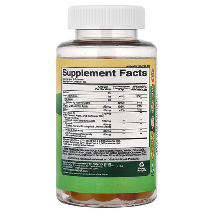 Nature's Craft, Kids Omega + DHA Gummies, Lemon & Orange, 90 Gummies
