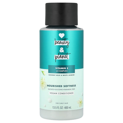 Love Beauty and Planet, Vegan Conditioner, Vitamin E + Complex, Coconut Milk & White Jasmine, For Curly Hair, 13.5 fl oz (400 ml)
