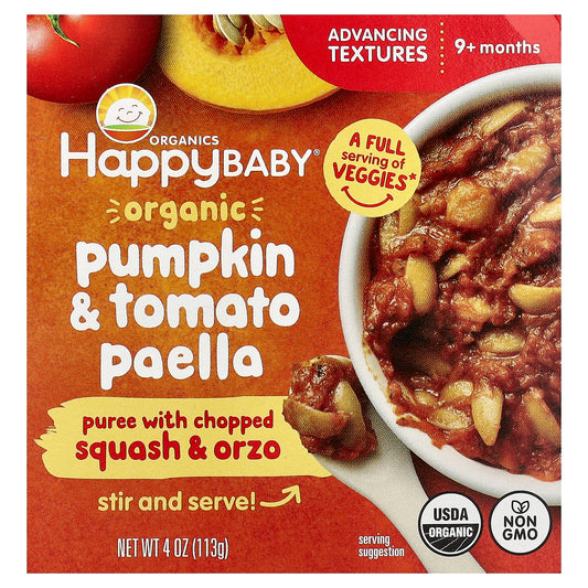 Happy Family Organics, Happy Baby®, Organic Pumpkin & Tomato Paella, 9+ Months, 4 oz (113 g)