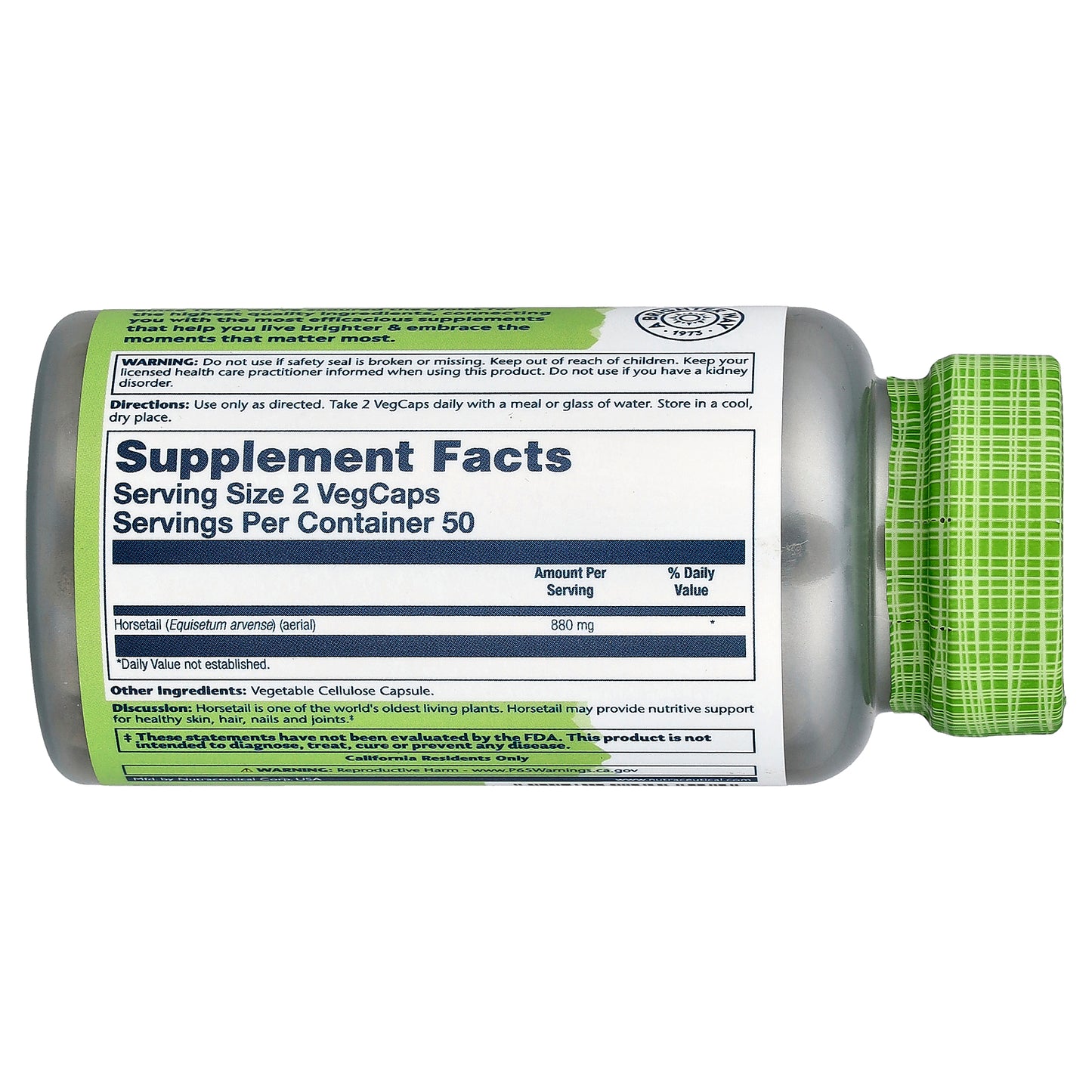 Solaray, True Herbs, Horsetail, 100 VegCaps (440 mg per Capsule)