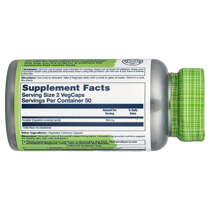 Solaray, True Herbs, Horsetail, 100 VegCaps (440 mg per Capsule)